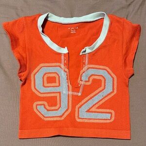 UO Orange Shirt with Number Print